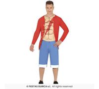 COSTUME PIRATA MONKEY D.LUFFY ONE PIECE ADULTO TAGLIA 48-50 (M)