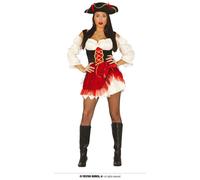 COSTUME PIRATESSA CON GONNA ROSSA L