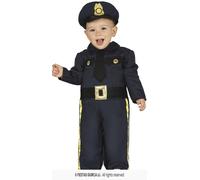 FIESTAS GUIRCA | Costume da Poliziotto per Beb癡 (12-18 Mesi) - Include Cappello e Tuta - Costumi da Ufficiale di Polizia per Feste in Maschera e Halloween - Ideale per Bambini Piccoli - Blu e Oro