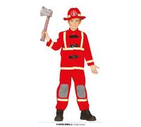 Costume pompiere bambino divisa vigile del fuoco vestito rosso carnevale festa
