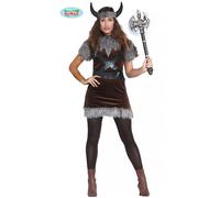 Costume Primitiva Donna Cavernicola Vichinga Carnevale Halloween