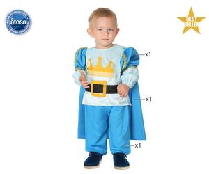 Costume principe azzurro neonato vestito bambino principino celeste carnevale