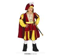 Costume principe bambino vestito principino delle fiabe divisa rossogiallo feste