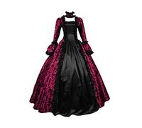 Costume Principessa Medievale Donna on Maniche a Tromba Vestito Lungo In Stile Rinascimentale Rétro Costume Da Principessa Per Halloween, Carnevale, Strega Cosplay Costume Carnevale (#D-Purple, S)