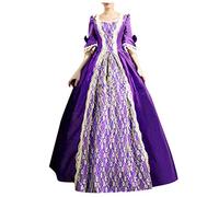 Costume Principessa Medievale Donna on Maniche a Tromba Vestito Lungo In Stile Rinascimentale Rétro Costume Da Principessa Per Halloween, Carnevale, Strega Cosplay Costume Carnevale (#B-Purple, S)