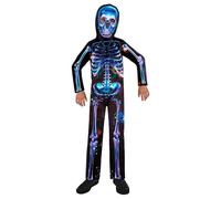 Costume Ragazzo Scheletro in Materiali Riciclati e Sostenibili, per Bambino, Multicolore, 8-10 Anni
