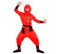 Costume Red Dragon Ninja Bambino/a per Feste a Tema, Taglia 4-5 anni, 116 cm