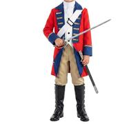 Costume Redcoat per Bambini Set Cosplay Medievale di Halloween da Bambini | Costume per Eventi a Tema per Sfilate di Halloween, Rappresentazioni Teatrali, Recite Scolastiche e Feste di Compleanno