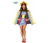 COSTUME REGINA DI CARTE CARNEVALE VESTITO GUIRCA HALLOWEEN QUEEN CARD REINA