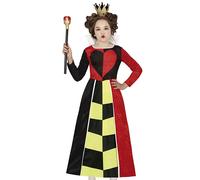 FIESTAS GUIRCA Costume da Regina di Cuori per bambina - Regina delle fiabe - Costumi per bambini - Età 7-9 Anni