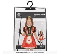 COSTUME REGINA DI CUORI E QUADRI BAMBINA TAGLIA 5-6 ANNI