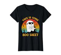 Costume retrò per Halloween Groovy This Is Some Boo Sheet Ghost Maglietta con Stampa Grafica Economica, Donna, Nero, XS