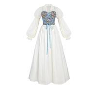 Costume rinascimentale da donna, abito medievale in velluto, costume da fiera vittoriana irlandese, abito da strega da fata, scollo a U, maniche corte, mantello vintage medievale da donna