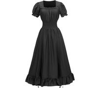 Costume rinascimentale da donna, stile steampunk, gotico, maxi abito con volant, sottoveste vittoriana a strati, medievale, pirata contadina, irlandese, fata, abito lungo medievale da donna, con punto