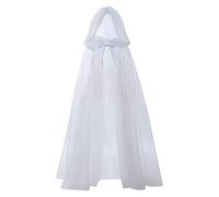 Costume rinascimentale Halloween per le donne vestito mantello con cappuccio vintage maglione con cappuccio gotico abito medievale donna Cosplay per Halloween Carnevale, bianco, M