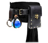 Costume rinascimentale pirata fascia corsetto cintura marsupio borsa gonna escursione steampunk medievale Halloween set, 3-nero, 18x10cm
