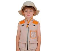 Costume Safari per Bambini,con Tasche Abbigliamento Lavabile | Gilet Da Esploratore Per Bambini Senza Maniche Kit | per Ragazzi e Ragazze Avventure all'Aperto Escursioni Esplorazioni nei Parchi Natura