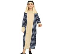 Costume San Giuseppe Bambino Vestito da Pastore Bambino Abito Tradizionale per Natale e Recite Set Costume da Pastore Medievale per Bambini Gilet Cintura Copricapo e Tunica 4-13 anni A03Navy,9-13 anni