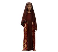 Costume San Giuseppe Pastore Bambini con Copricapo e Tunica Set di Costumi Biblici per Ragazzi Costume da Principe Arabo di Dubai per Carnevale Abito Tradizionale per Natale (a3-Coffee, 8-10 Years)