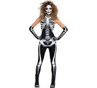 Costume Scheletro Bone-a-fied Babe (S). Contiene: Vestito, guanti