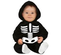 COSTUME SCHELETRO CARNEVALE HALLOWEEN VESTITO BAMBINO NEONATO UNISEX SKELETON