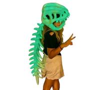 Costume Scheletro Dinosauro Fosforescente al Buio Vestiti Per Travestimenti | Maschere E Cosplay per Spettacoli Teatrali Fiere del Fumetto Feste Halloween e Recite Scolastiche