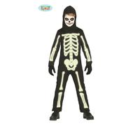 CARNEVALE HALLOWEEN VESTITO SCHELETRO SKELETON GLOW IN THE DARK BRILLA AL BUIO
