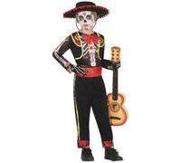 FIESTAS GUIRCA Costume da Scheletro Mariachi per Ragazzi - Abito Messicano del Giorno dei Morti - Costumi di Halloween per Ragazzi Età 3-4 Anni