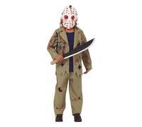 Costume serial killer psicopatico con maschera hockey bambino