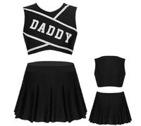 Costume sexy da cheerleader, da donna, comodo, uniforme da cheerleader | Set cheerleader per musical, Halloween, basket, football americano, palcoscenico, discoteca, Capodanno cinese, San V