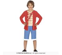 COSTUME SIMILE ONE PIECE BAMBINO CARNEVALE VESTITO SIMILE A RUFY GUIRCA BIMBO