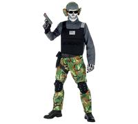 COSTUME SOLDATO SCHELETRO BAMBINO 8/10 ANNI