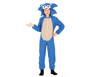 COSTUME SONIC KIGURUMIMI BLUE CLASSIC BAMBINO VESTITO GUIRCA BLU TUTONE ABITO