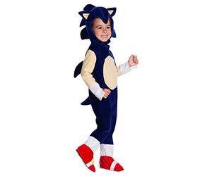 Costume Sonic per bambini da 1 a 2 anni, tuta con copriscarpe e accessorio per la testa. Sega Official, per Carnevale, Natale, Compleanni, Feste e Halloween.