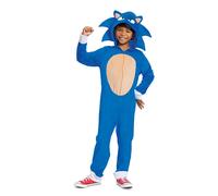 COSTUME SONIC TUTA CON CAPPUCCIO TRAVESTIMENTO CARNEVALE COSPLAY FESTE MASCHERA
