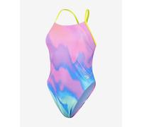 Costume Speedo Allover Print Tie-Back rosa lilla blu donna - 28