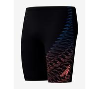 Speedo Medley Logo Jammer da Nuoto per Uomo, Black/Neon Coral, 38
