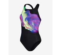 Costume Speedo Placement Digital Powerback nero lilla giallo donna - 30