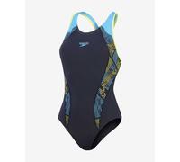 Costume Speedo Plastisol Laneback nero blu giallo donna - 40