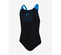 Costume Speedo Tech Placement Muscleback nero blu bambina - 5-6