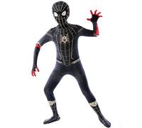 Costume Spider-Man Miles Morales Bambino Nero Oro Cosplay Carnevale Halloween