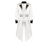 Costume Steampunk Uomo Cappotto Gotico Di Media Lunghezza Retrò | Coda-De-Pie Halloween Vittoriano Per Uomo Per Rinascimento Roccia Notturna Notte Notte Nozze Prestazioni Sceniche