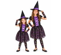 Costume Strega Moonlight Halloween Bambina Rubie's s8670 Viola Abito E Cappello