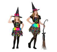 W WIDMANN MILANO Party Fashion - costume da strega per bambini, vestito, cappello da strega, fiaba, costumi in maschera, Halloween