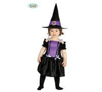 Costume Strega Viola Streghetta Travestimento Halloween Bambina Neonata Feste