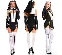 Costume Suora Completo O Vestito Suora Donna Sexy. Abito Da Suora Per Feste A Tema Carnevale E Halloween Comodo E Versatile