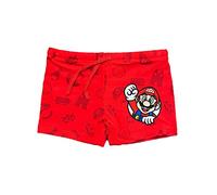 Costume Super Mario Bambino. Ufficiale. Modello Disegni. Boxer Mare Poliestere. Pantaloncino da Mare per Bambini Ragazzi. Costume Piscina. Mario Luigi Yoshi. (IT, età, 6 Anni, Regular, Rosso)
