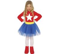 Costume vestito Capitan America supereroe carnevale bambina taglia 5-6 anni