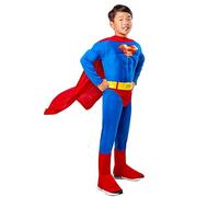 COSTUME SUPERMAN ABITO CARNEVALE CON MUSCOLI MEDIUM 5-7 ANNI