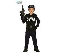 COSTUME SWAT POLIZIOTTO CARNEVALE VESTITO BAMBINO GUIRCA BAMBINA POLIZIA UNISEX